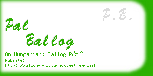 pal ballog business card